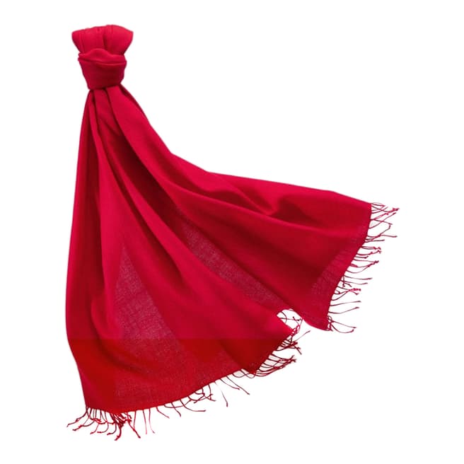 Pure Collection Large Pillarbox Red Cashmere Pashmina
