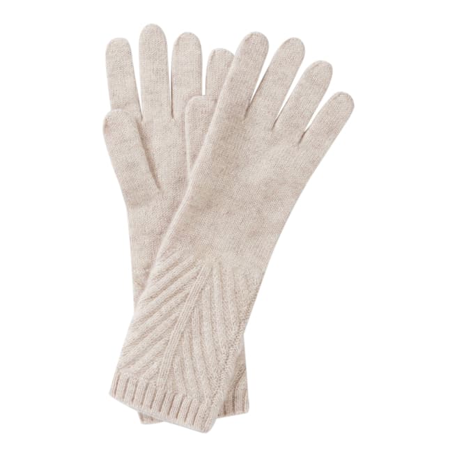 Pure Collection Marble Cashmere Ribbed Gloves