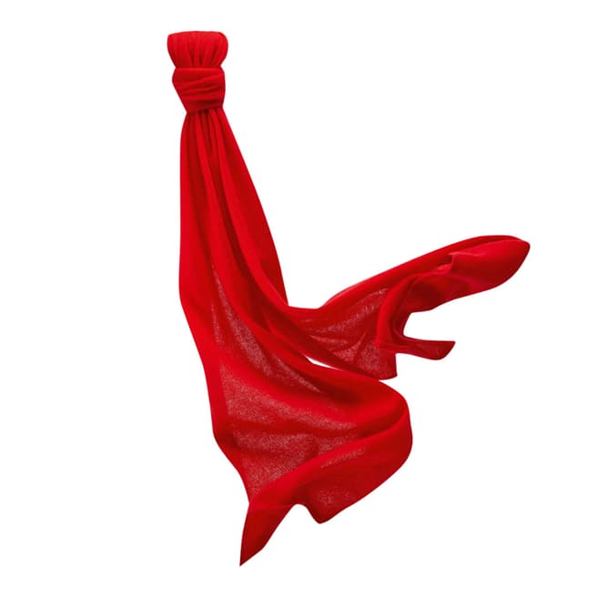 Pure Collection Pillarbox Red Gassato Cashmere Scarf