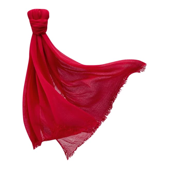 Pure Collection Pillarbox Red Ultra Soft Gauzy Scarf