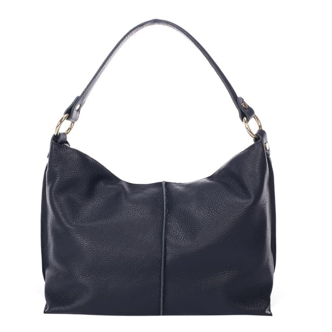 Massimo Castelli Dark Blue Leather Shoulder Bag