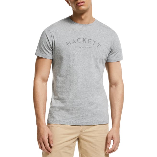 Hackett London Grey Classc Logo Cotton T-Shirt
