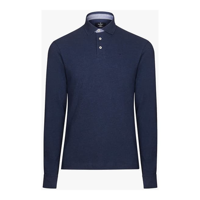 Hackett London Navy Long Sleeve Polo Shirt