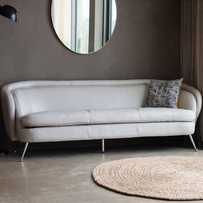Gallery Living Tetley Leather Sofa, Cream