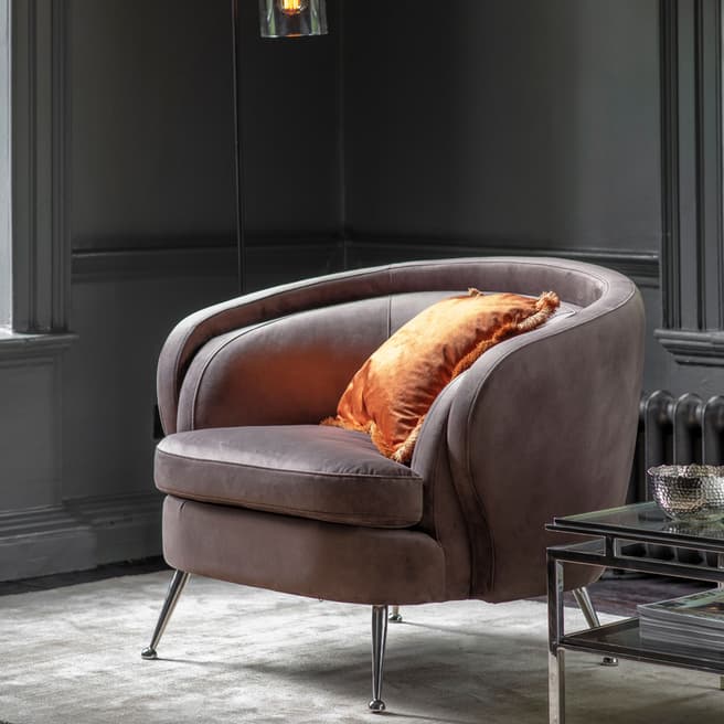 Gallery Living Penhurst Tub Chair, Dark Taupe Velvet