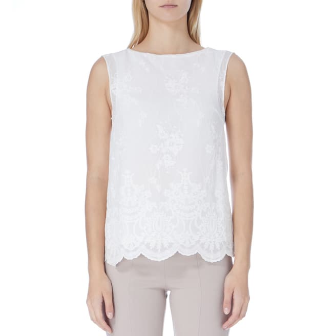Reiss Off White Emma Lace Top