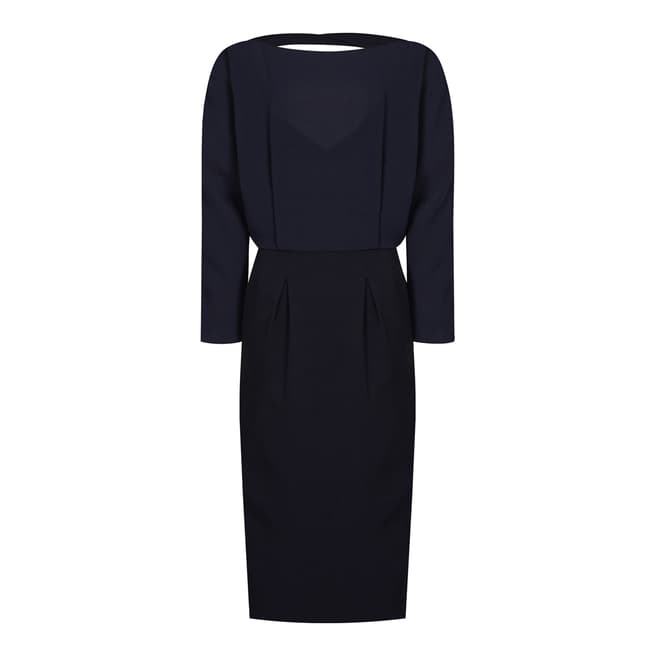 Reiss Navy Hannie Fitted Dress