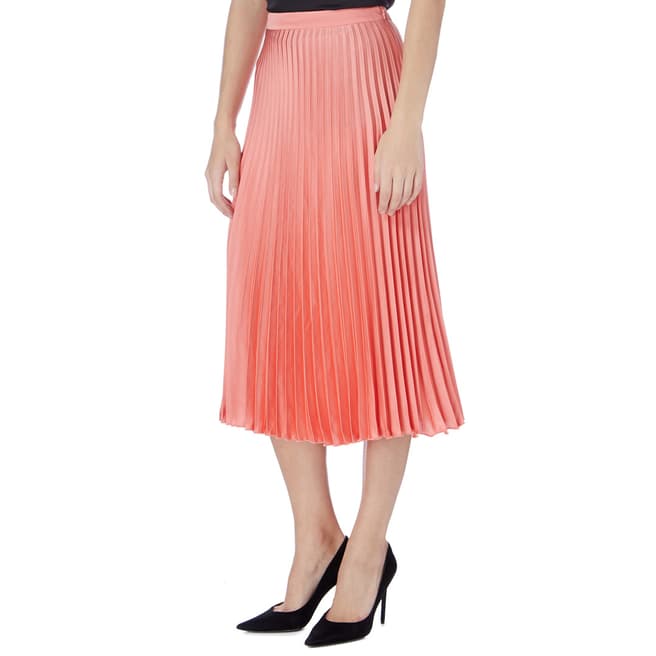 Reiss Coral Alicia Pleated Midi Skirt