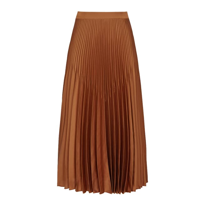 Reiss Bronze Isidora Pleat Skirt