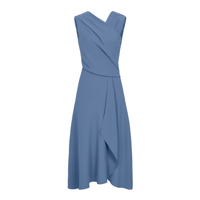 Reiss Blue Marling Wrap Dress