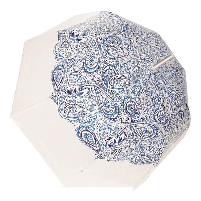 Smati Transparent / Blue Paisley Birdcage Umbrella