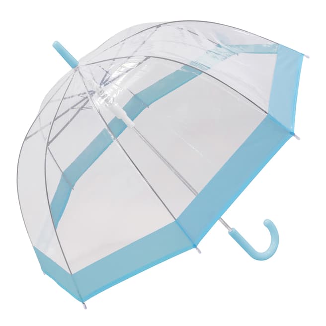 Susino Transparent / Pastel Blue Border Birdcage Umbrella