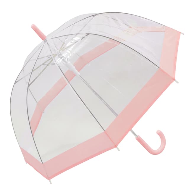 Susino Transparent / Pastel Rose Border Birdcage Umbrella