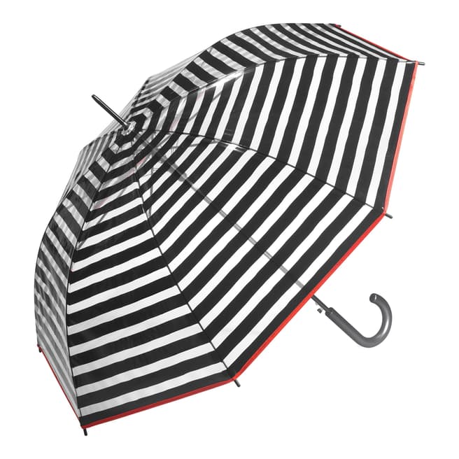 Essentials by Happy Rain Transparent / Black Stripes Birdcage Umbrella