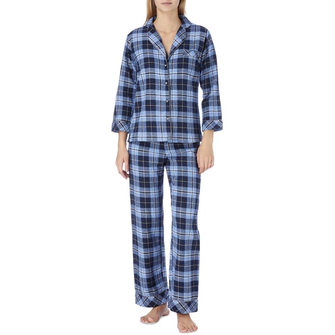Cottonreal Blue Kiev Check Cotton Classic Pyjamas