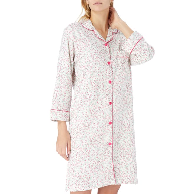 Cottonreal Ivory Country Floral Cotton Nightshirt