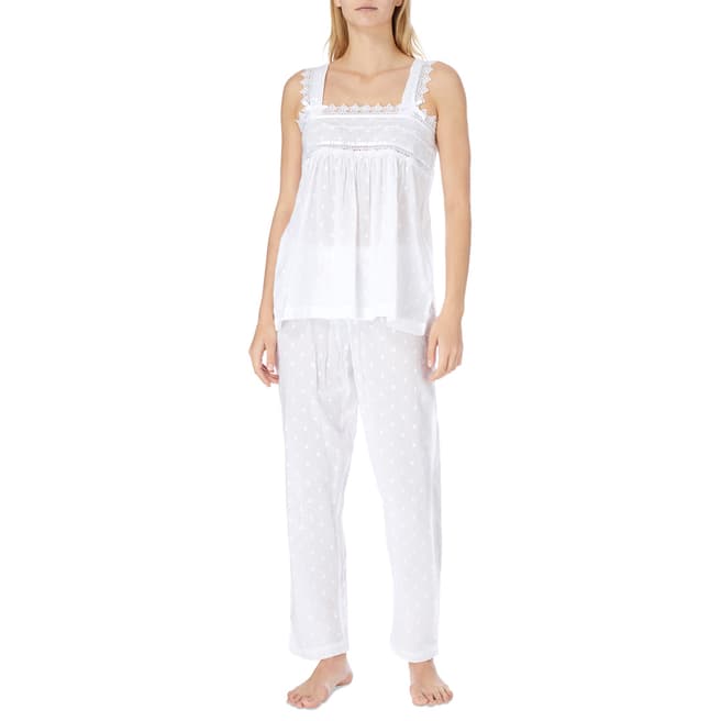 Cottonreal White Fiona Polkadot Cotton Pyjamas