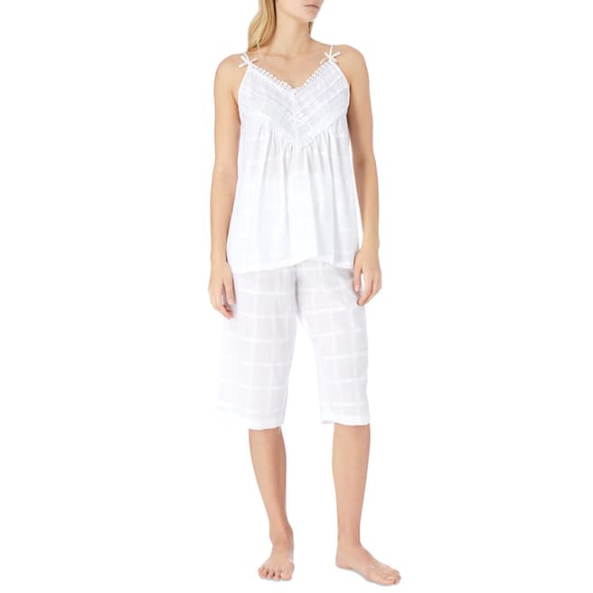 Cottonreal White Pelia/Peri Capri Cotton Pyjamas