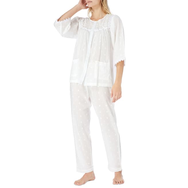 Cottonreal Ivory Norma Polkadot Cotton Pyjamas