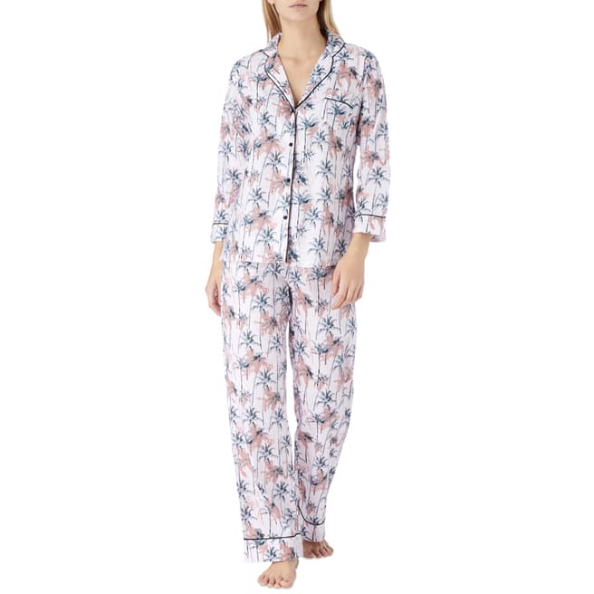 Cottonreal Pink/Multi Porto Tropical Palm Cotton Classic Pyjamas