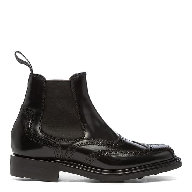 Joseph Cheaney & Sons Black Victoria Brogue Country Chelsea Boots