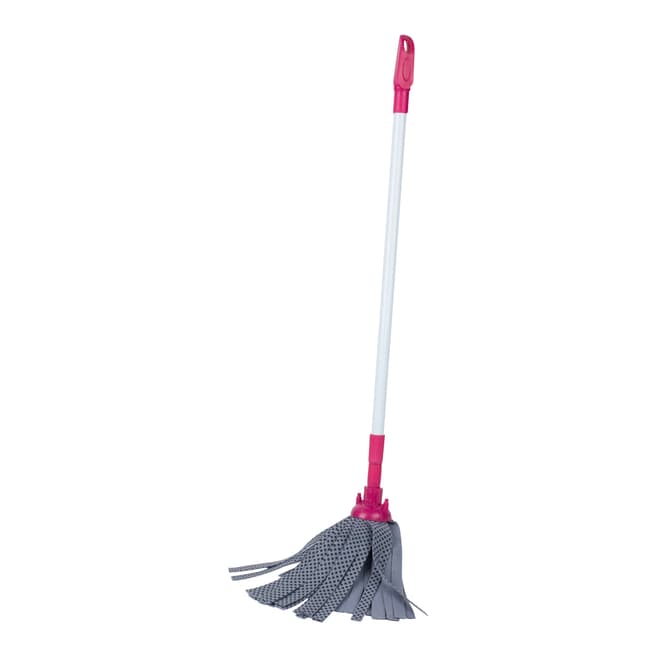 Kleeneze Pink Cloth Mop With Extendable Telescopic Handle