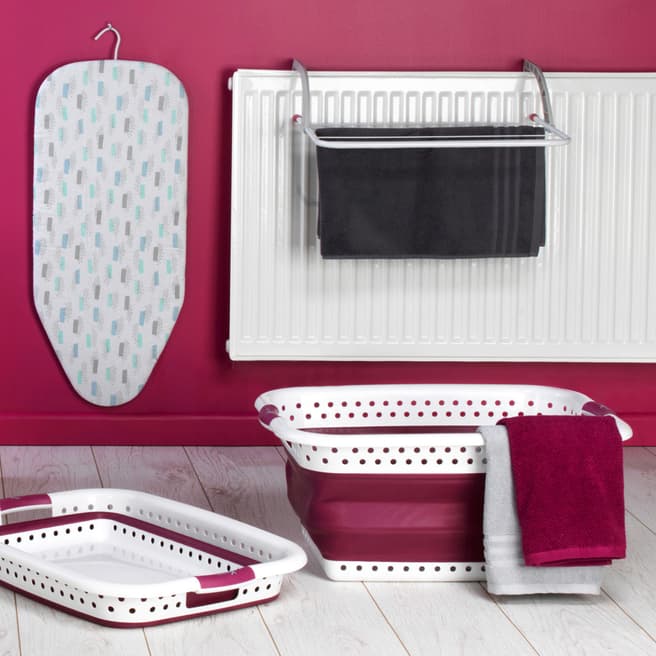 Kleeneze 3 Piece Table Top Ironing Board, Foldable Laundry Basket & Radiator Airer