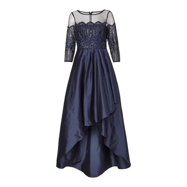 Adrianna Papell Midnight Long Embroidered Dress