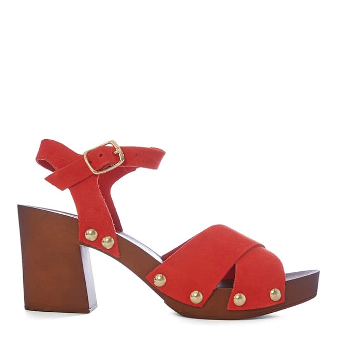 Carvela Red Bolder Clog Heeled Sandals