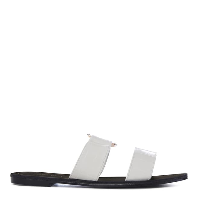 Carvela Black & White Flat Slide Sandals
