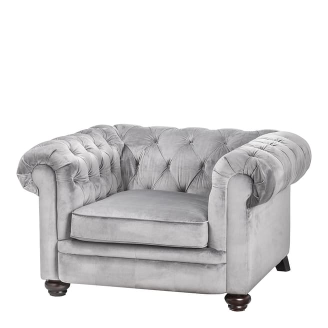 Hill Interiors Grey Velvet Chesterfield Chair