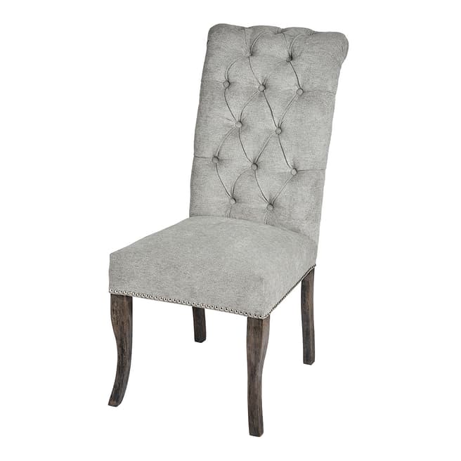 Hill Interiors Silver Roll Top Dining Chair With Ring Pull