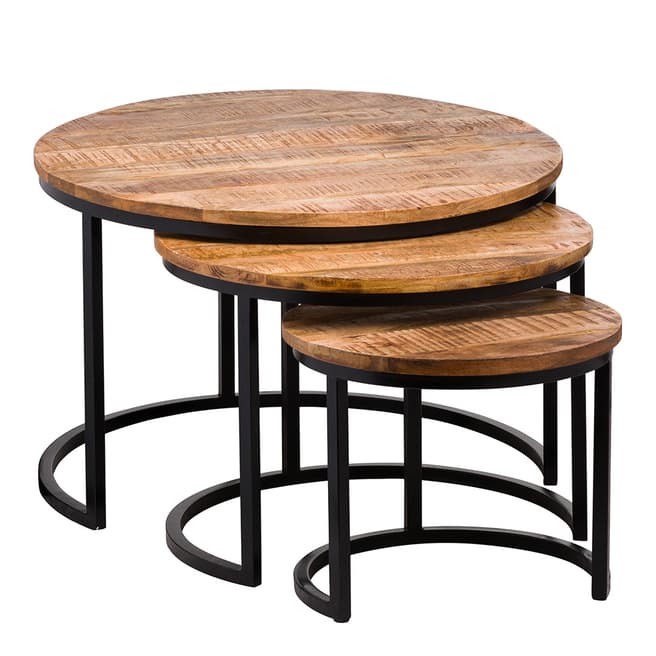 Hill Interiors Set Of Three Industrial Tables