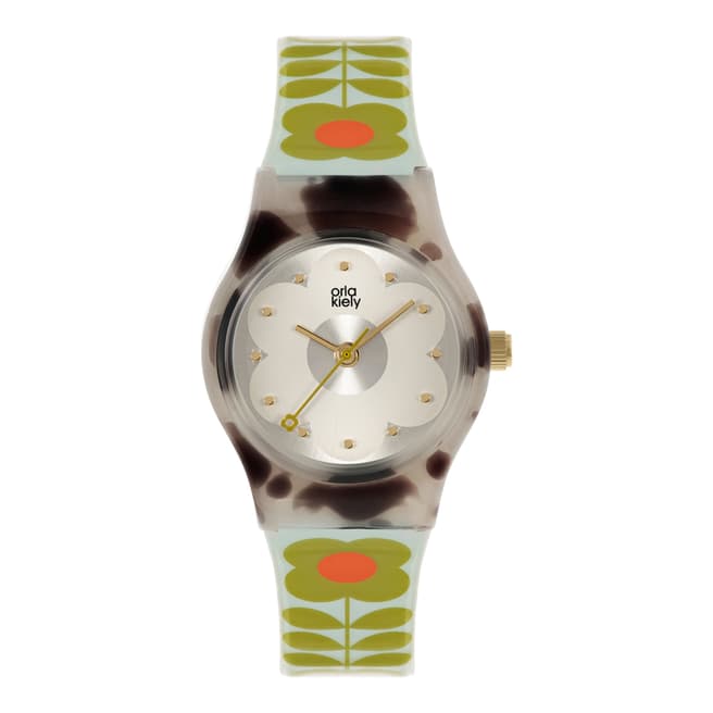 Orla Kiely Green Tortoise Plastic Strap Watch