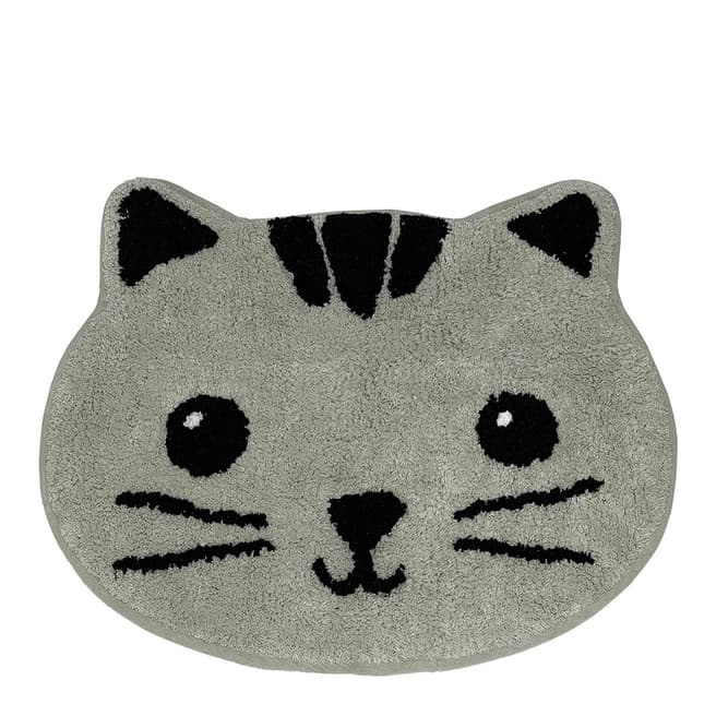 Mr. Fox Grey Cat Bath Cotton Rug