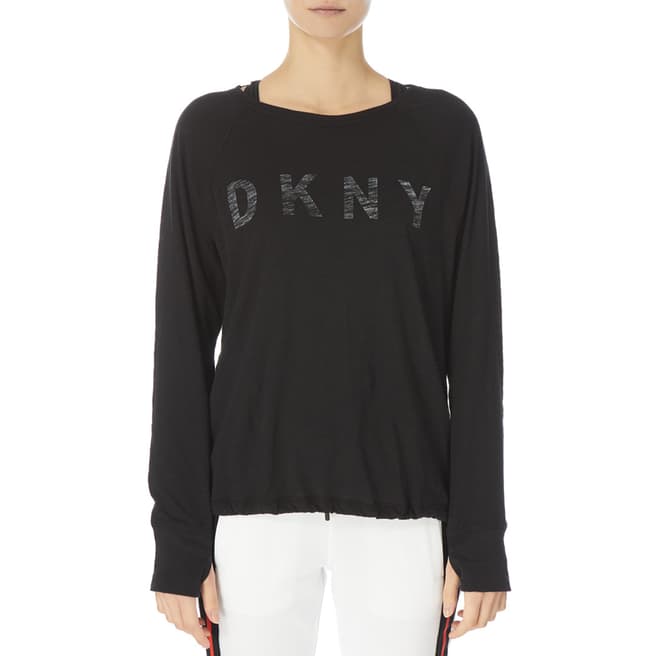 DKNY Black Long Sleeve Raglan T Shirt