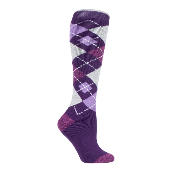 Heat Holders Purple Ladies Lite Jacquard Mahonia Long Socks