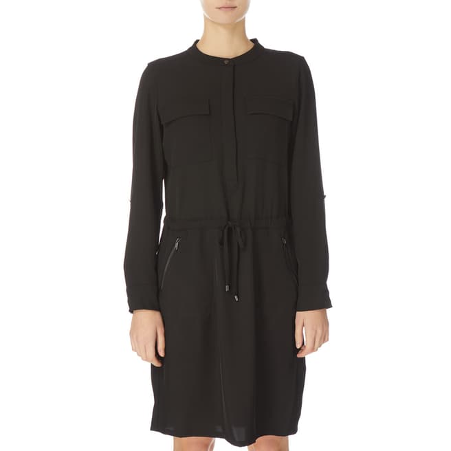 DKNY Black Button Up Relaxed Dress