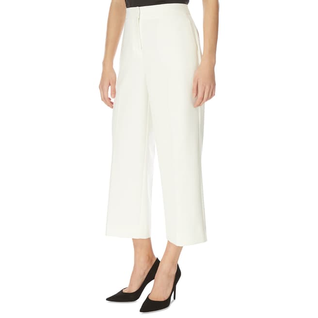 DKNY Cream Cropped Wide Leg Trousers 