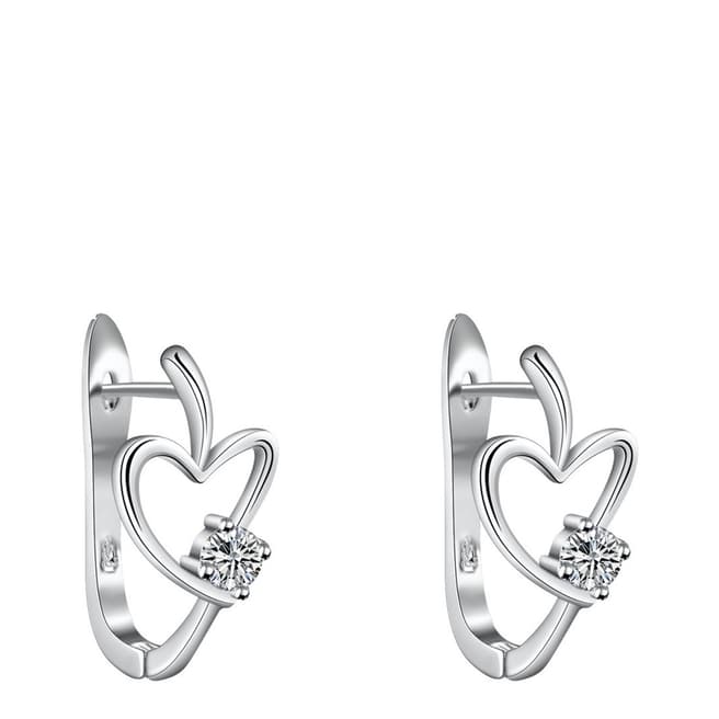 Ma Petite Amie Swarovski Elements Sterling Heart-Shaped Earrings