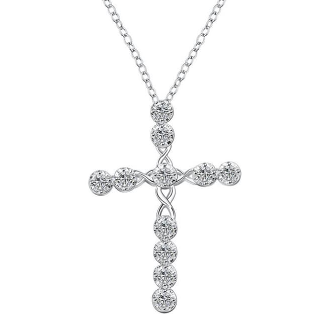 Ma Petite Amie Swarovski Elements Sterling Plated Cross Necklace