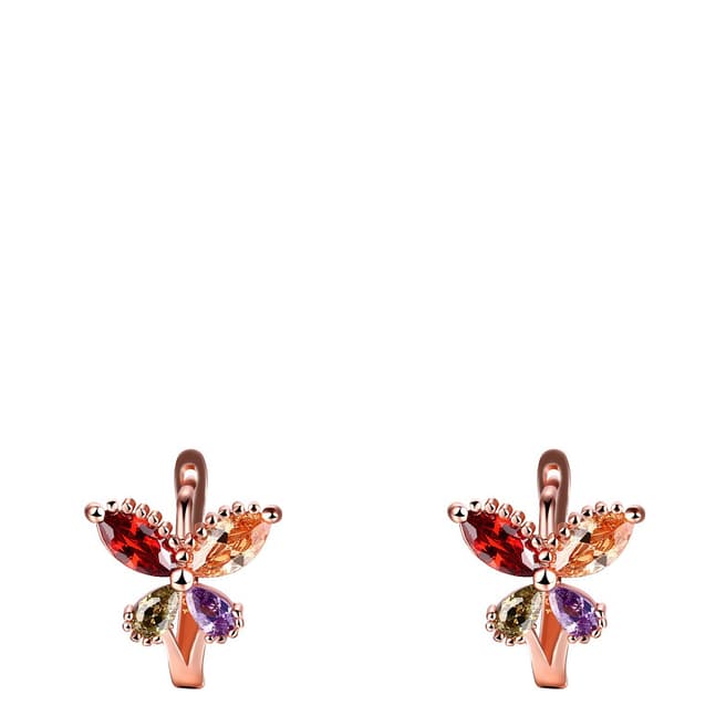 Ma Petite Amie Swarovski Elements Rose Gold Butterfly Earrings