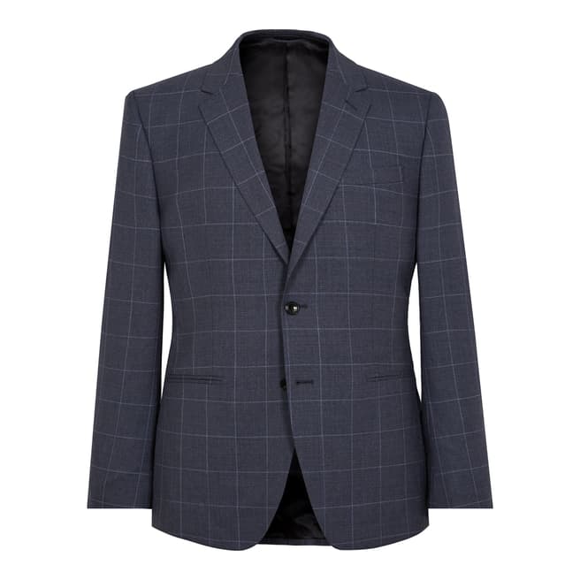 Reiss Blue Tremezzo Wool Slim Suit Jacket
