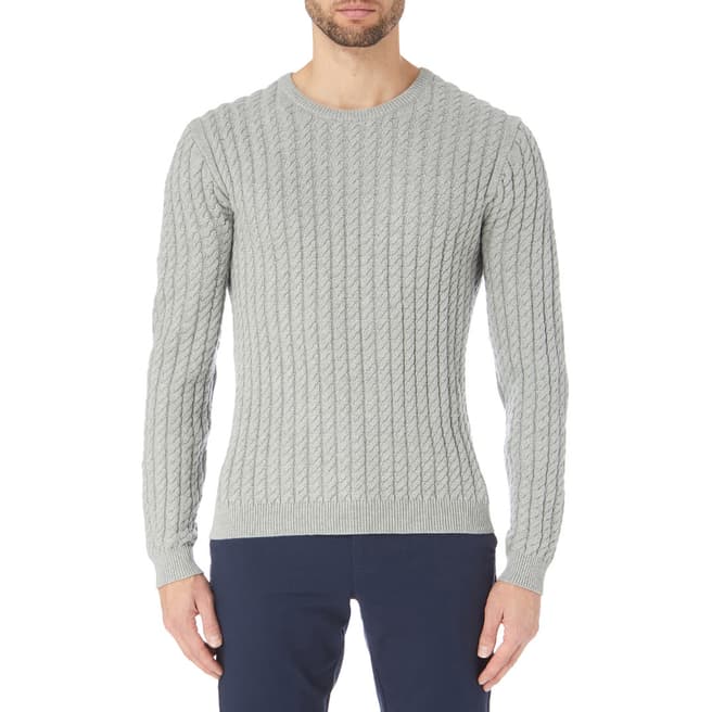 Reiss Grey Cable Knit Jumper