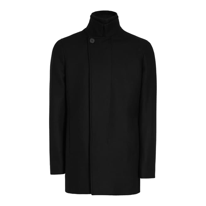 Reiss Black Curraghmore Wool Coat