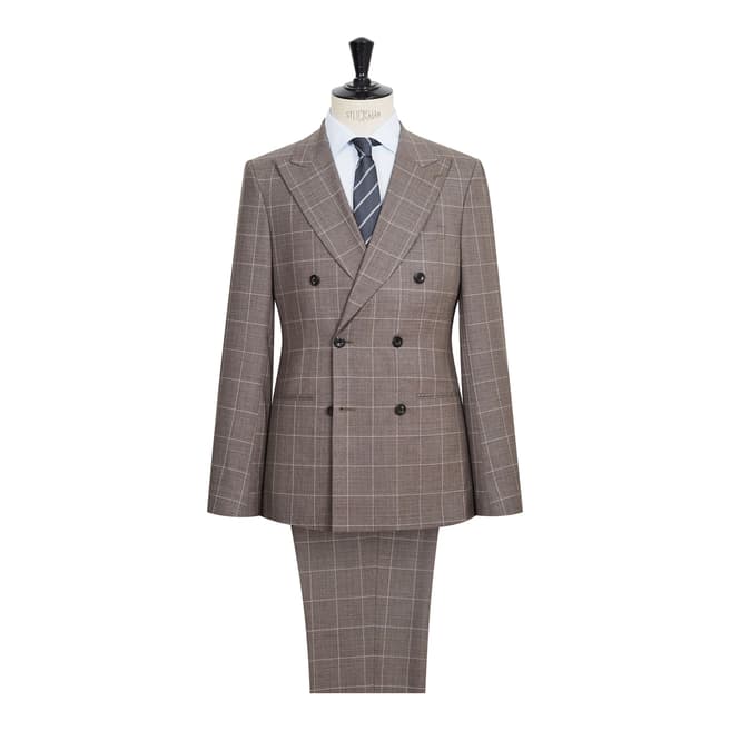 Reiss Brown Belvedere Wool Slim Suit