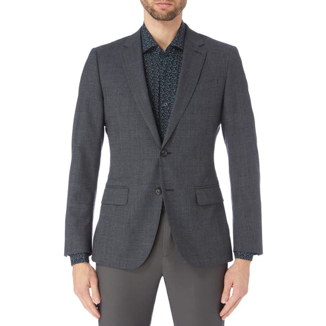 Reiss Charcoal Bronson Check Suit Jacket