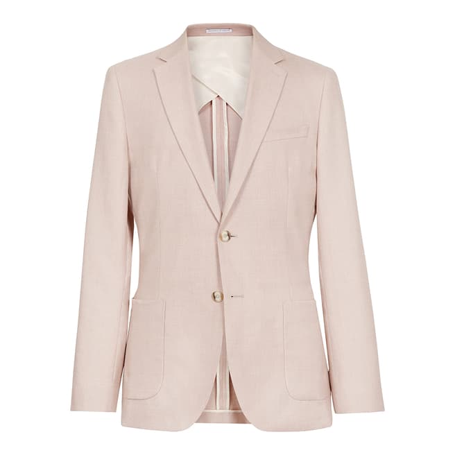 Reiss Pink Cosmopolitan Linen Blend Slim Suit Jacket