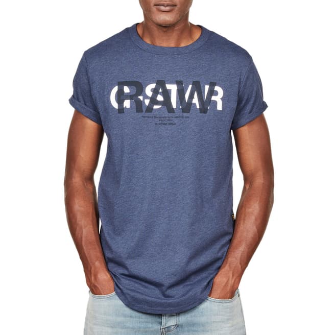 G-Star Blue Double Logo Straight T-Shirt