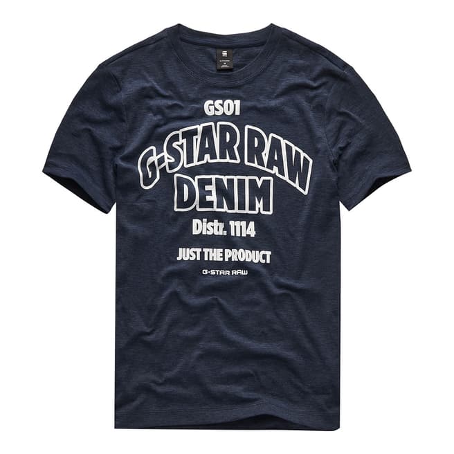 G-Star Navy Denim Logo Slim T-Shirt